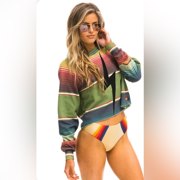 Aviator Nation cropped Sweatshirt Sz L - Picture 3 of 11